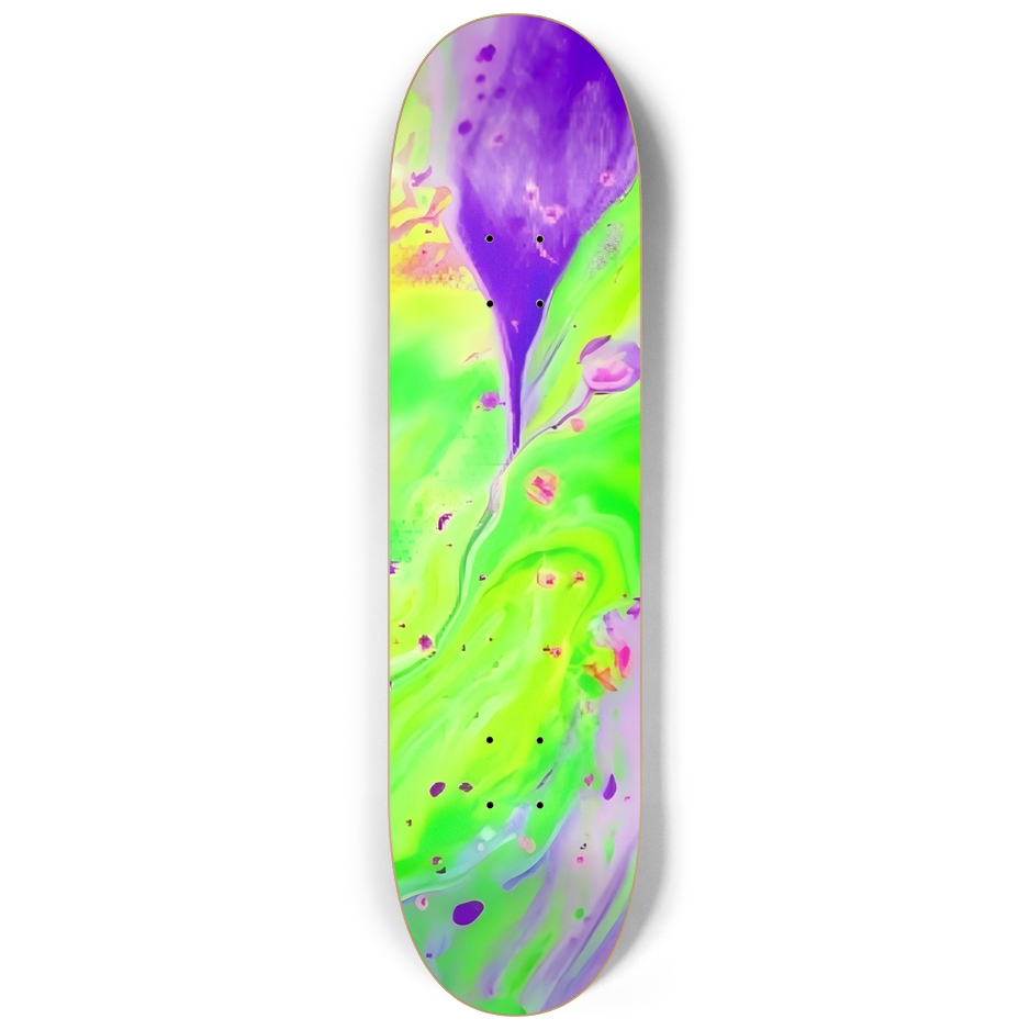 Neon Glow Skateboard Deck – Glow-in-the-Dark 8.25” Maple Deck – Pro Street/Park or Wall Art